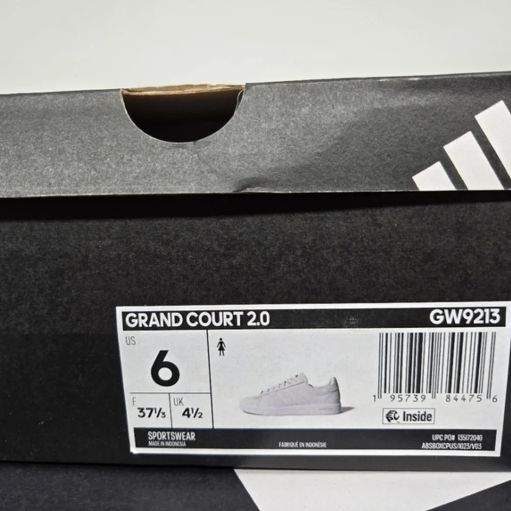 New adidas Grand Court 2.0 Cloud White Gold Metallic Women's Shoes Size 6 - Picture 8 of 8